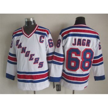 New York Rangers #68 Jaromir Jagr White Throwback CCM Jersey