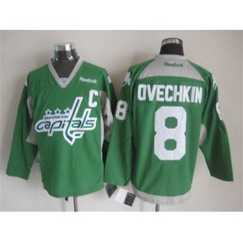 Washington Capitals #8 Alex Ovechkin 2014 Training Green Jersey