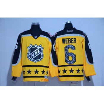 Men's Atlantic Division Montreal Canadiens #6 Shea Weber Reebok Yellow 2017 NHL All-Star Stitched Ice Hockey Jersey