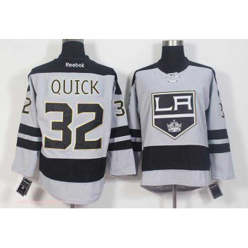 Men's Los Angeles Kings #32 Jonathan Quick Gray Alternate Stitched NHL 2016-17 Reebok Hockey Jersey