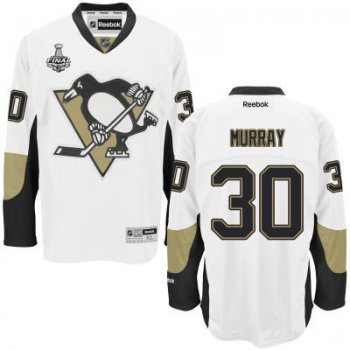 Men's Pittsburgh Penguins #30 Matt Murray White Road 2017 Stanley Cup NHL Finals Patch Jersey
