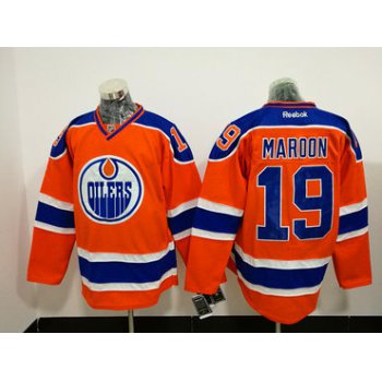 Men's Reebok Edmonton Oilers #19 Patrick Maroon Premier Orange Third NHL Jersey
