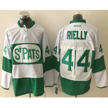 Men's Toronto Maple Leafs 44 Morgan Rielly White 2017 St. Patrick's Day Green Stitched NHL Reebok Hockey Jersey