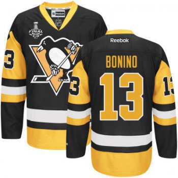 Youth Pittsburgh Penguins #13 Nick Bonino Black With Gold 2017 Stanley Cup NHL Finals Patch Jersey
