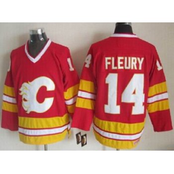 Calgary Flames #14 Theoren Fleury Red Third Throwback CCM Jersey