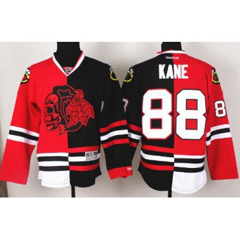 Chicago Blackhawks #88 Patrick Kane Red/Black Two Tone With Red Skulls Jersey