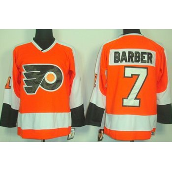 Philadelphia Flyers #7 Bill Barber Orange Throwback CCM Jersey