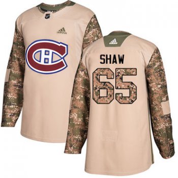 Adidas Canadiens #65 Andrew Shaw Camo Authentic 2017 Veterans Day Stitched NHL Jersey
