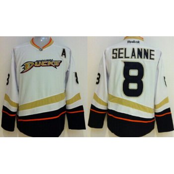 Anaheim Ducks #8 Teemu Selanne White Jersey