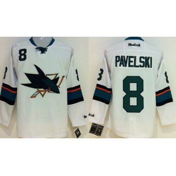 San Jose Sharks #8 Joe Pavelski 2014 White Jersey