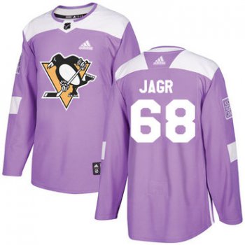 Adidas Penguins #68 Jaromir Jagr Purple Authentic Fights Cancer Stitched NHL Jersey