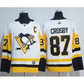 Adidas Pittsburgh Penguins #87 Sidney Crosby White Road Authentic Stitched NHL Jersey