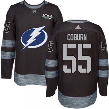 Adidas Lightning #55 Braydon Coburn Black 1917-2017 100th Anniversary Stitched NHL Jersey