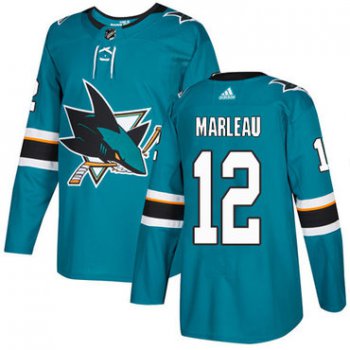 Adidas Sharks #12 Patrick Marleau Teal Home Authentic Stitched NHL Jersey