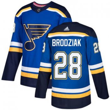 Men's Adidas St. Louis Blues #28 Kyle Brodziak Blue Home Authentic Stitched NHL Jersey