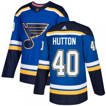 Men's Adidas St. Louis Blues #40 Carter Hutton Blue Home Authentic Stitched NHL Jersey