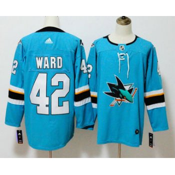 Men's San Jose Sharks #42 Joel Ward Teal Blue 2017-2018 Hockey Stitched NHL Jersey