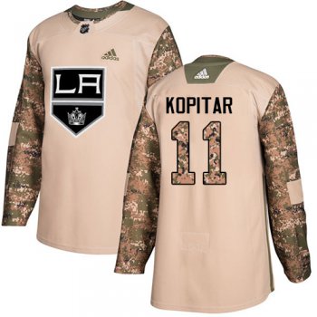 Adidas Kings #11 Anze Kopitar Camo Authentic 2017 Veterans Day Stitched NHL Jersey
