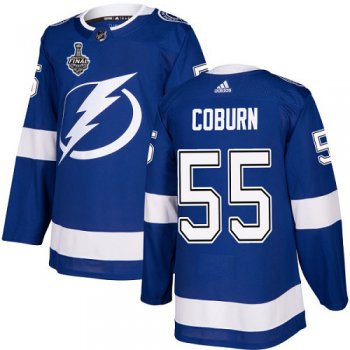 Adidas Lightning #55 Braydon Coburn Blue Home Authentic 2020 Stanley Cup Final Stitched NHL Jersey