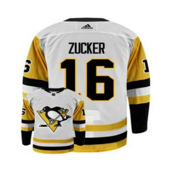 Men's Pittsburgh Penguins #16 Jason Zucker White Jersey White Adidas Stitched NHL Jersey