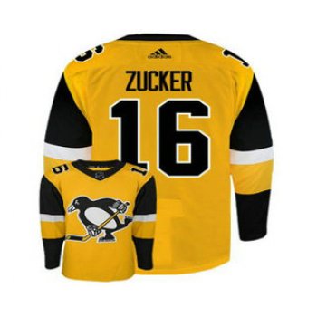 Men's Pittsburgh Penguins #16 Jason Zucker Yellow Adidas Stitched NHL Jersey
