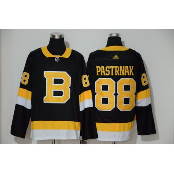 Men's Boston Bruins #88 David Pastrnak Black Throwback Authentic Stitched Hockey Jersey