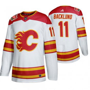 Men's Calgary Flames #11 Mikael Backlund 2019 Heritage Classic Authentic White Jersey