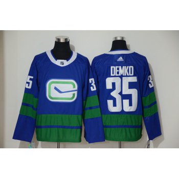 Men's Vancouver Canucks #35 Thatcher Demko Blue Alternate Authentic Stitched Hockey Jersey