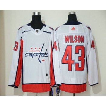 Men's Washington Capitals #43 Tom Wilson White Adidas Stitched NHL Jersey
