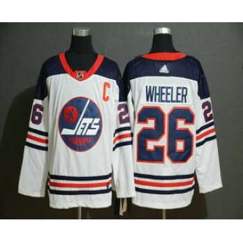 Men's Winnipeg Jets #26 Blake Wheeler White Breakaway Heritage Adidas Stitched NHL Jersey