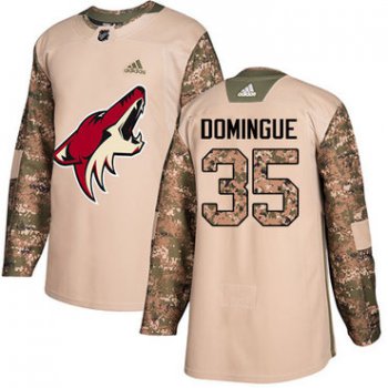 Adidas Coyotes #35 Louis Domingue Camo Authentic 2017 Veterans Day Stitched NHL Jersey