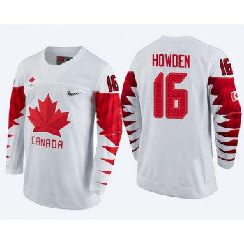 Men Canada Team #16 Quinton Howden White 2018 Winter Olympics Jersey