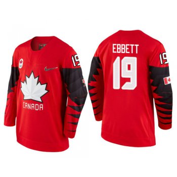 Men Canada Team #19 Andrew Ebbett Red 2018 Winter Olympics Jersey