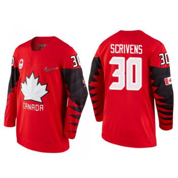 Men Canada Team #30 Ben Scrivens Red 2018 Winter Olympics Jersey