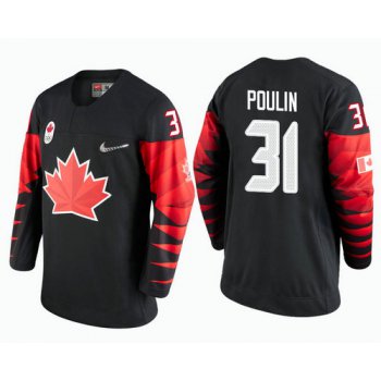 Men Canada Team #31 Kevin Poulin Black 2018 Winter Olympics Jersey