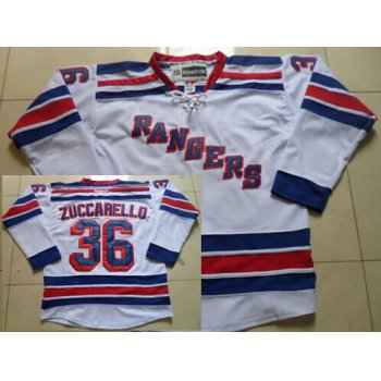 New York Rangers #36 Mats Zuccarello White Jersey