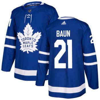 Adidas Toronto Maple Leafs #21 Bobby Baun Blue Home Authentic Stitched NHL Jersey