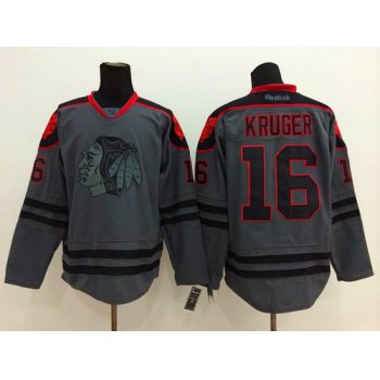 Chicago Blackhawks #16 Marcus Kruger Charcoal Gray Jersey