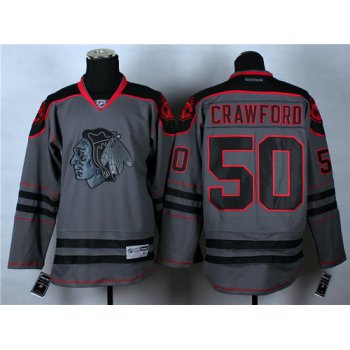 Chicago Blackhawks #50 Corey Crawford Charcoal Gray Jersey