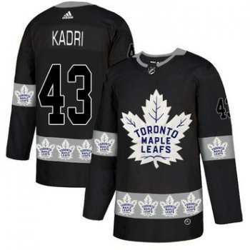 Men's Toronto Maple Leafs #43 Nazem Kadri Black Team Logos Fashion Adidas Jersey