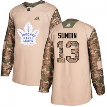 Adidas Maple Leafs #13 Mats Sundin Camo Authentic 2017 Veterans Day Stitched NHL Jersey
