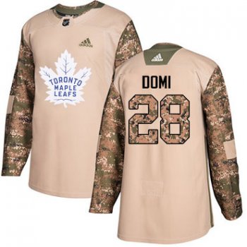 Adidas Maple Leafs #28 Tie Domi Camo Authentic 2017 Veterans Day Stitched NHL Jersey