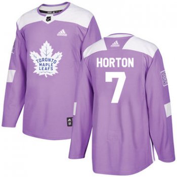 Adidas Maple Leafs #7 Tim Horton Purple Authentic Fights Cancer Stitched NHL Jersey