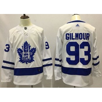 Adidas Maple Leafs #93 Doug Gilmour White Road Authentic Stitched NHL Jersey