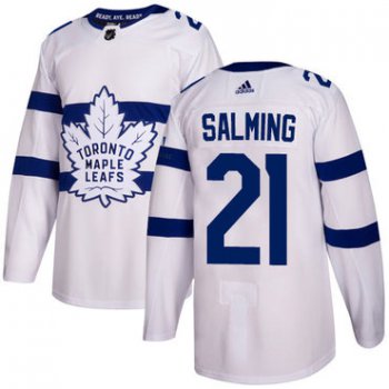 Adidas Toronto Maple Leafs #21 Borje Salming White Authentic 2018 Stadium Series Stitched NHL Jersey