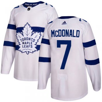 Adidas Toronto Maple Leafs #7 Lanny McDonald White Authentic 2018 Stadium Series Stitched NHL Jersey