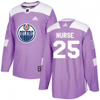 Adidas Edmonton Oilers #25 Darnell Nurse Purple Authentic Fights Cancer Stitched NHL Jersey