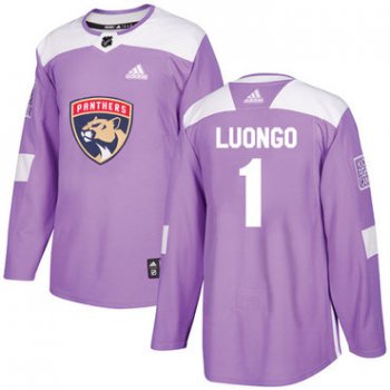 Adidas Panthers #1 Roberto Luongo Purple Authentic Fights Cancer Stitched NHL Jersey