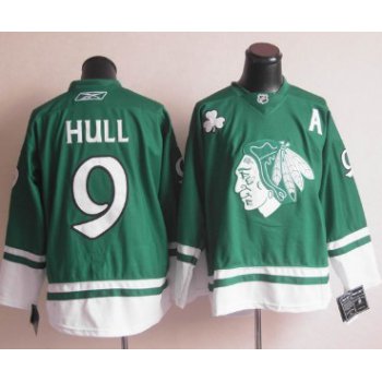 Chicago Blackhawks #9 Bobby Hull St. Patrick's Day Green Jersey