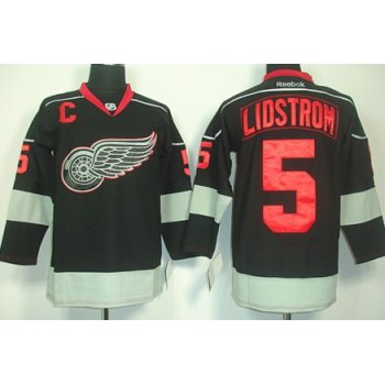 Detroit Red Wings #5 Nicklas Lidstrom Black Ice Jersey